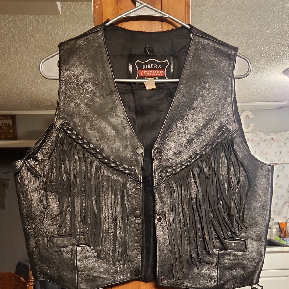 Black Fringe Vest